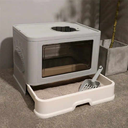 Mess-Free Cat Care – Foldable Litter Box
