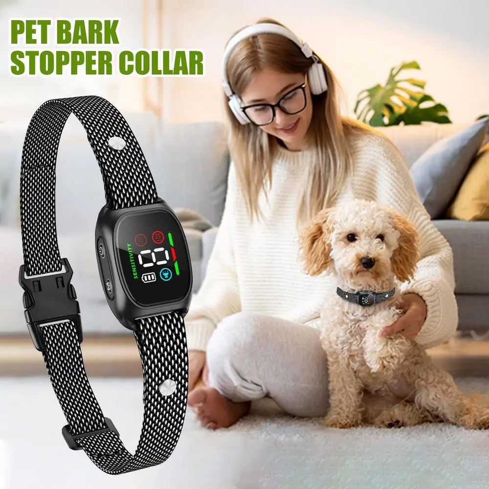 Smart Anti-Bark Dog Collar – Rechargeable & Adjustable Vibration for Calm Dogs