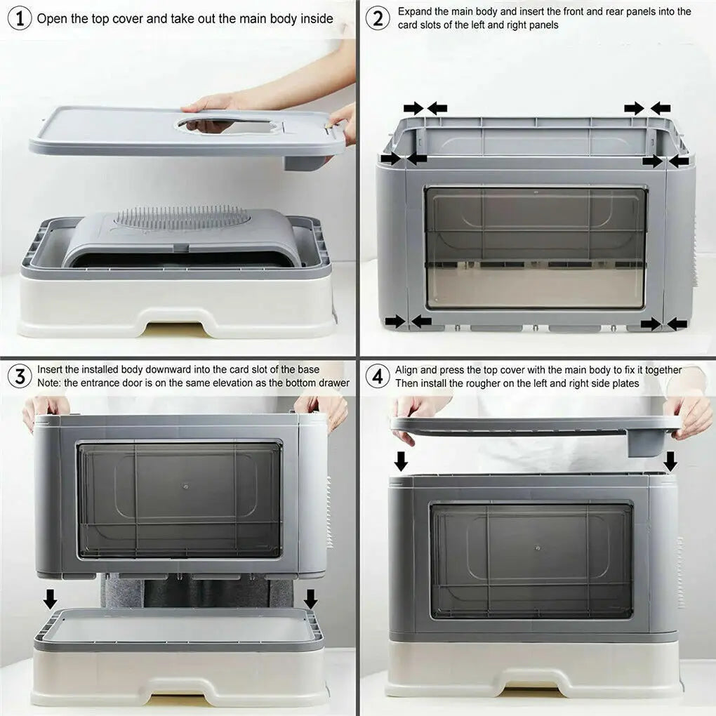 Mess-Free Cat Care – Foldable Litter Box