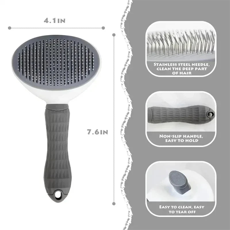 Self-Cleaning Pet Grooming Brush – Easy, Fast & Mess-Free