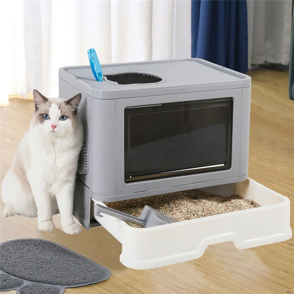 Mess-Free Cat Care – Foldable Litter Box