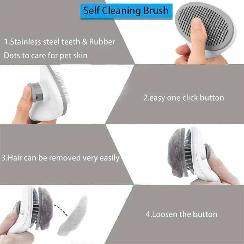 Self-Cleaning Pet Grooming Brush – Easy, Fast & Mess-Free
