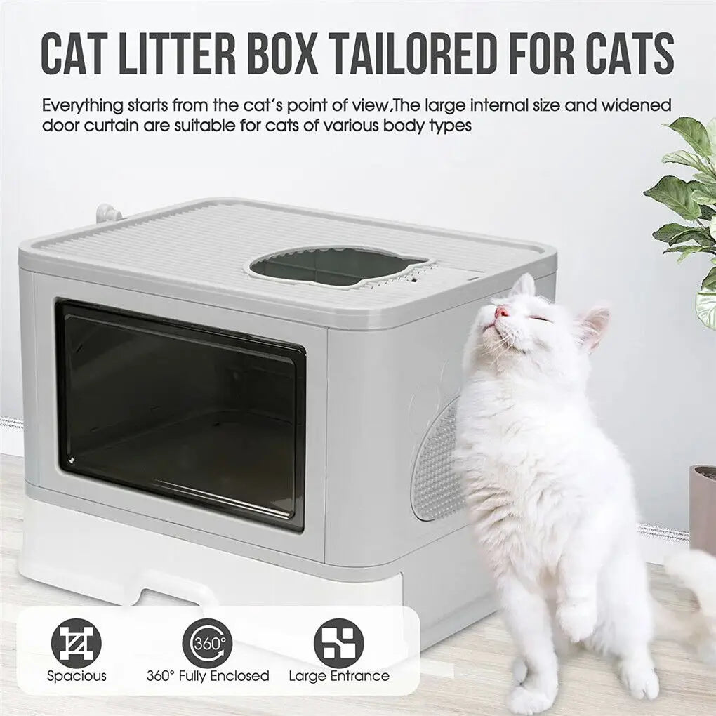 Mess-Free Cat Care – Foldable Litter Box