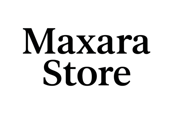 Writing the name in bold black with a transparent background Maxara Store